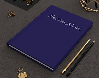 Matte Navy Hardcover Session Notes Journal | TTRPG Notebook, Lined Pages