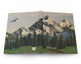 Mountain Landscape Journal | Painted Peaks, Pine Forest Hardcover | Distant Dragon