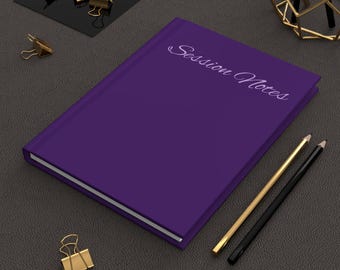 Session Notes Hardcover Journal | Matte Purple TTRPG Game Tracking Notebook