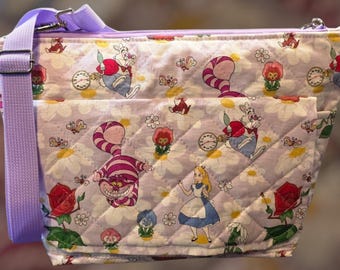Alice In Wonderland Quilted Crossbody Bag