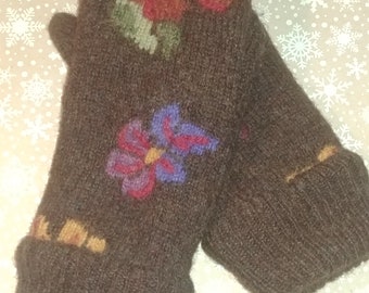 sweater mittens/handmade mittens/mittens for women/knit mittens/upcycled clothing/gift for mom/gifts for women/for her/made in Michigan