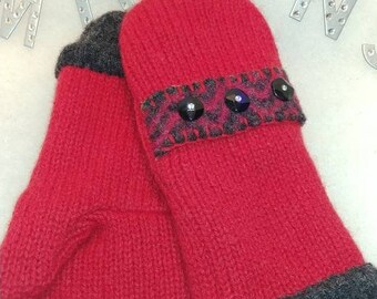 sweater mittens/handmade mittens/mittens for women/knit mittens/upcycled clothing/gift for mom/gifts for women/for her/made in Michigan