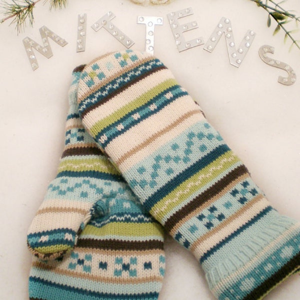 Recycled, Repurposed, Upcycled Wool or Cotton Sweater Mittens