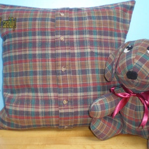 Shirt pillow/Stuffed Animal/Slipcover/Slipcover ONLY/Custom pillow/keepsake/handmade/from shirt/in memory of/loved one