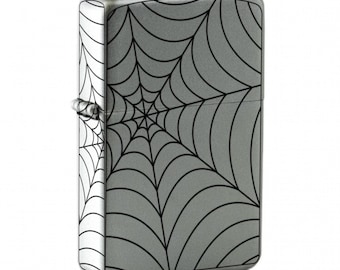 Lighter Spider Cobweb Engraved, Gothic Refillable Gift