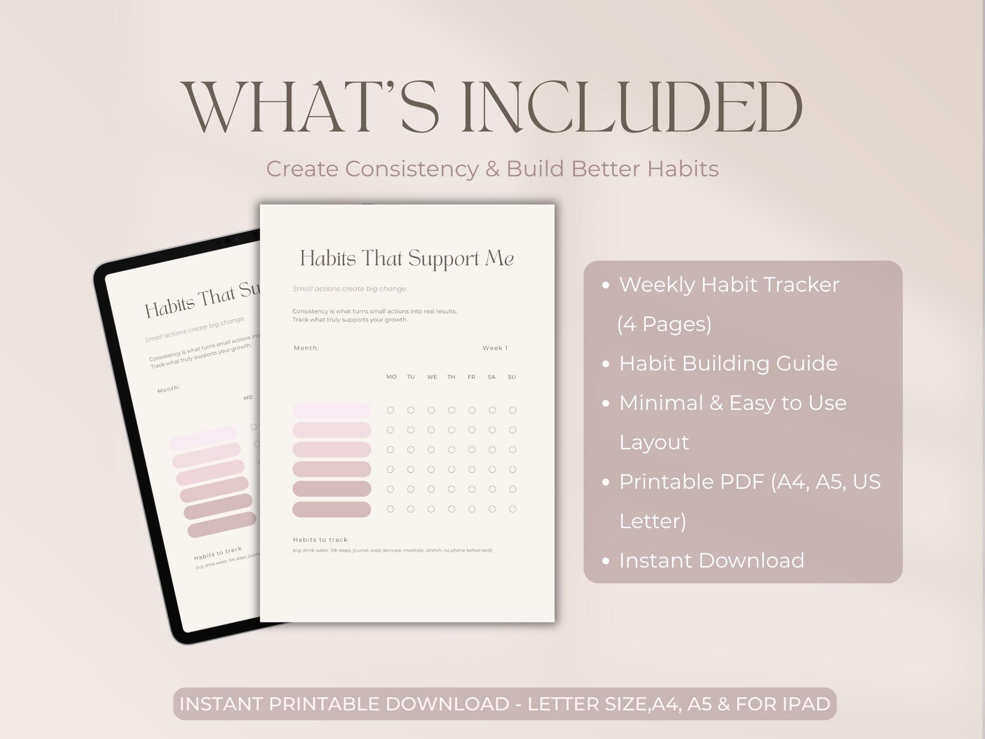 Daily Habit Tracker Printable PDF | Build Better Habits & Stay ...