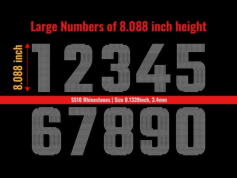 Rhinestone Template Alphabet Bundle A–Z With Large Numbers SVG | SS10 ...