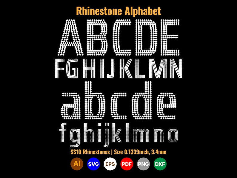 Letras Rhinestone Rhinestone Template Alphabet SVG Bundle Uppercase Lowercase A–Z | SS10 ...