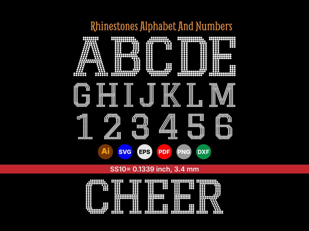 Letter R Rhyinetsones Rhinestone Template Alphabet SVG Bundle A–Z Letters & Numbers | SS10 ...
