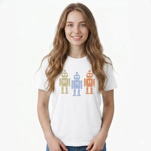 01 10 11 Robot T-Shirt, Kids Vintage Graphic Tee