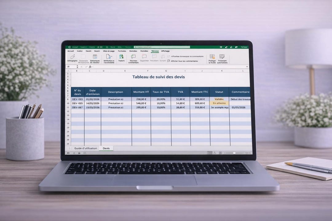 Tableau de suivi des devis Excel – Auto-entrepreneur & Freelance ...