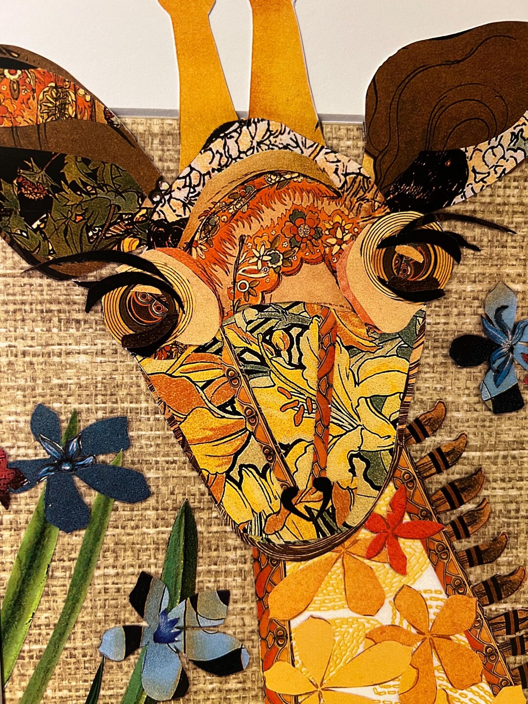 Giraffe Wall Art, Handmade Collage Giraffe Wall Decor for Giraffe ...