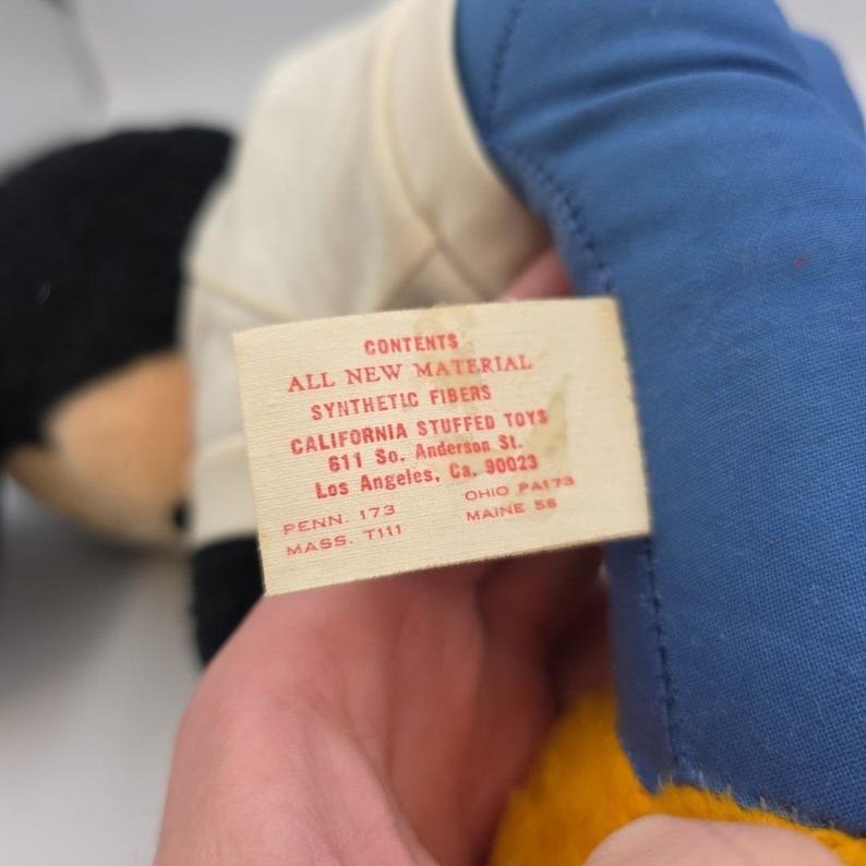 Vintage Mickey Mouse Plush Toy Stuffed Animal 16" Walt Disney Micky Mouse Club image 8