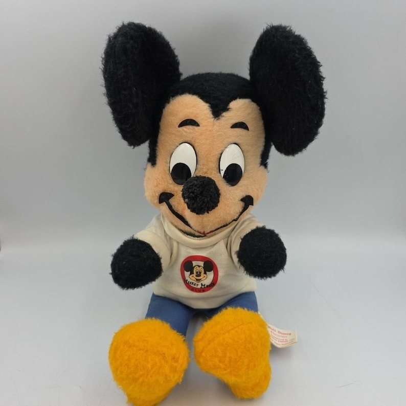 Vintage Mickey Mouse Plush Toy Stuffed Animal 16" Walt Disney Micky Mouse Club image 1