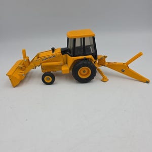 Vintage Ertl John Deere gul traktor diecast grävmaskin grävmaskin frontlastare