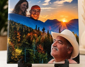 Custom Photo Tile | Personalized Memorial Gift | Celebration of Life | Family Keepsake | Sympathy Gift
