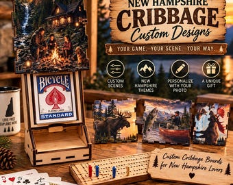 Portable Cribbage Board | Full Color Wildlife Cribbage Board | Travel Cribbage Game | Moose Gift I Gift for Dad