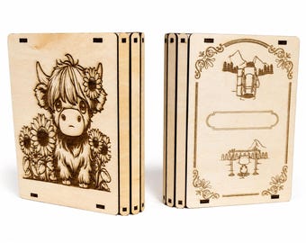 Highland Cow Keepsake Box | Rustic Wooden Storage Box | Farmhouse Decor | Handmade Gift Box | Custom Engraved Box