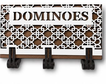 Premium Handcrafted Wooden Domino Set with Decorative Storage Case | Personalized Laser Cut Game Set
