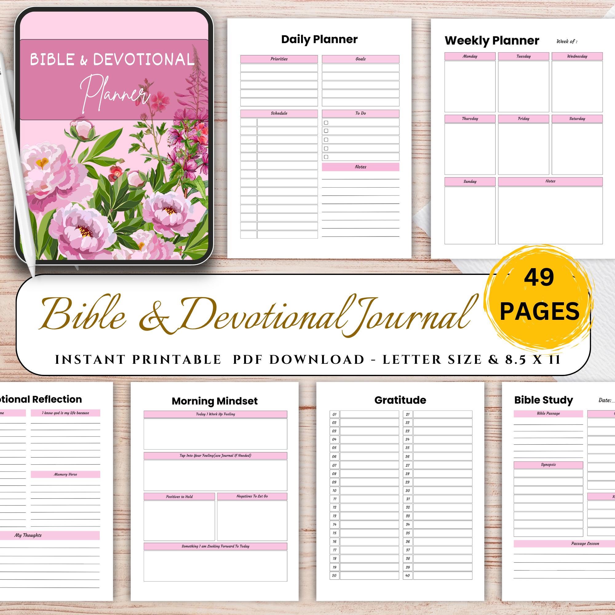 Christian Devotional Journal Printable | Bible Study Planner PDF - Etsy