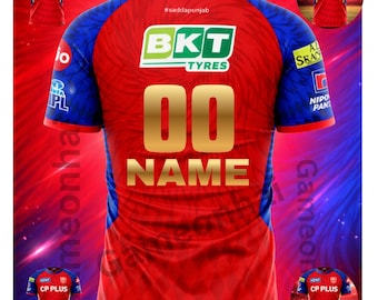 Personalisierte Punjab Kings PBKS Cricket Fan Jersey Ausgabe 2026