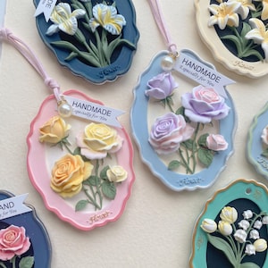 Gör-det-själv-kit för gipsblommor, pysselkit med hängande plakett och arom av 3D-blommor, kreativ present till vuxna och tonåringar
