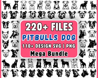 Pacchetto SVG Pitbull, Pitbull PNG per Cricut, SVG Mamma di cane, SVG American Bully, Clipart Pitbull, Staffy PNG, Design per maglietta Pitbull,