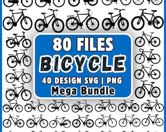 Bicycle SVG Bundle 80 Files, Bike SVG PNG Clipart, Mountain Bike Svg, Cycling Svg, Bike Rider Cricut Silhouette Instant Download,