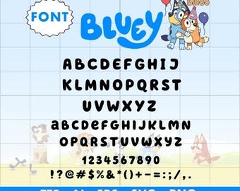 Bluey Two Fonts, Bluey SVG, Carattere per bambini, Download di caratteri digitali, Logo Canva, Carattere di Halloween, Carattere Canva, Stampa Canva, Carattere PNG, Canva modificabile
