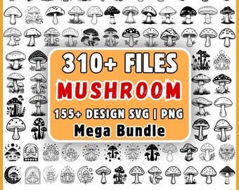 Mushroom SVG Bundle, 310+ Files, Cottagecore Mushroom PNG, Witchy Mushroom SVG, Toadstool Svg Clipart Cricut Silhouette Instant Download