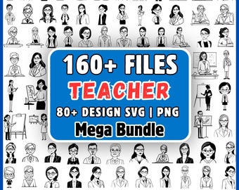 Pacchetto SVG per insegnanti, oltre 160 file, clipart PNG e SVG per insegnanti, SVG sulla vita da insegnante, SVG per il ritorno a scuola, SVG per regali agli insegnanti, download SVG per Cricut a tema scuola.