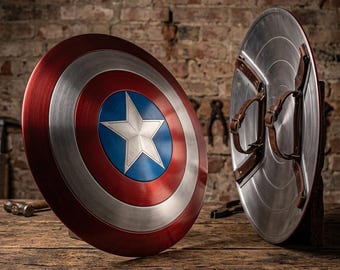 Captain America Metal Shield – 24 Inch Steel Replica Prop, Cosplay Wall Decor