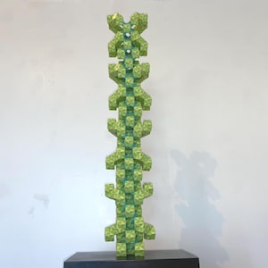 Origami by Vance Houston Geometric Pinwheel Pattern Tower ART OBJECTS SCULPTURE 37”x7”x5.5”