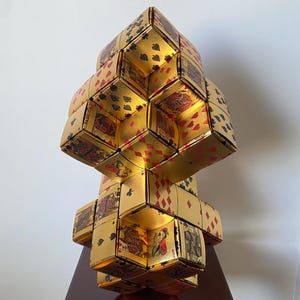24K ORIGAMI Playing Card Sculptures Authentic Casino Playing Card Sculptures original design process ART OBJECT