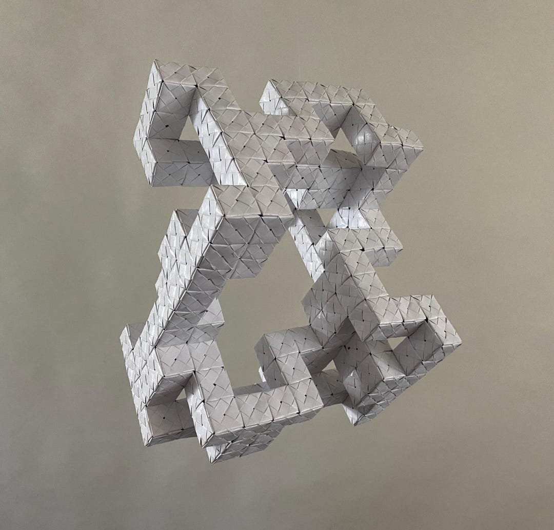 Escher Hanging Fractal Origami Cubic Engineering Suspended Sculpture 12 ...