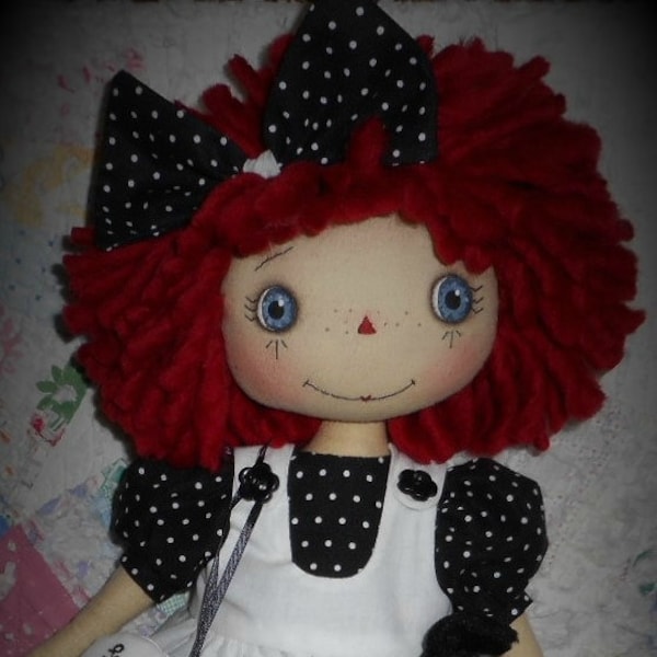 E-pattern 16 inch Raggedy Ann doll, cloth doll