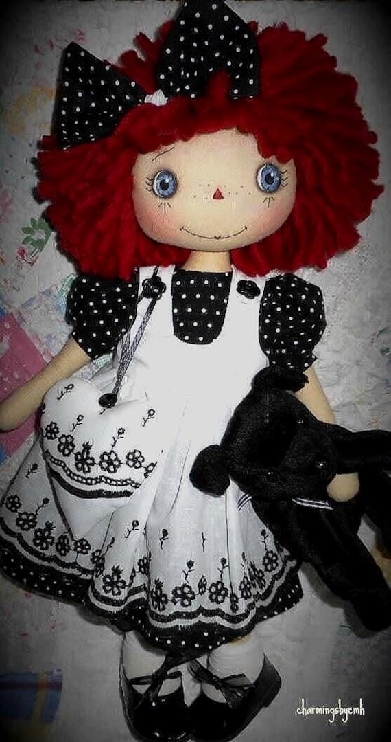 E-pattern 16 inch Raggedy Ann doll, cloth doll