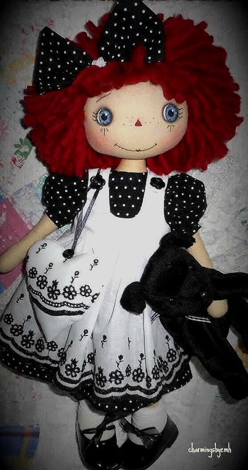 E-pattern 16 inch Raggedy Ann doll, cloth doll image 1
