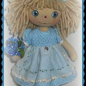 E Pattern Free Standing 12 inch Raggedy Ann Cloth Doll