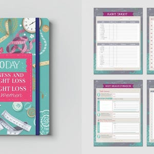 90-Day Fitness Weight Loss Journal for Women, Workout Log, Habit Tracker (Digital Download)