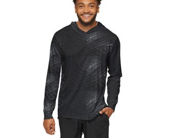 Sudadera con capucha negra con estampado de escamas de serpiente / Sudadera deportiva con textura de reptil