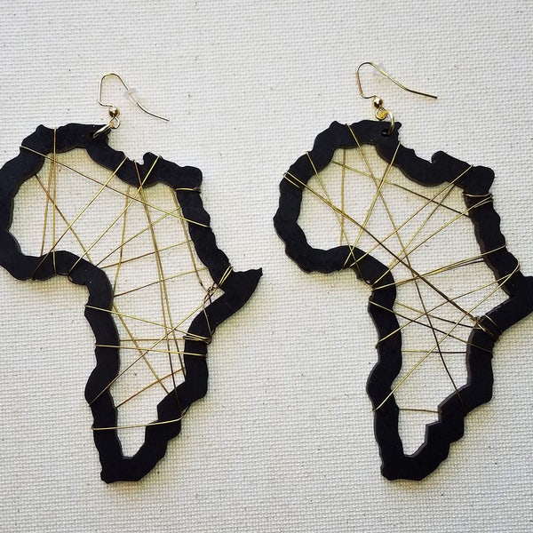 Nchi Wire Wrapped Africa Earrings