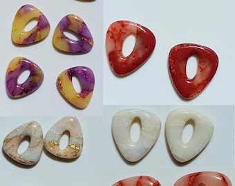 Mini pampilles interchangeables colorées | 5 modèles | Argile polymère & résine | Boucles d’oreilles avec créoles en option