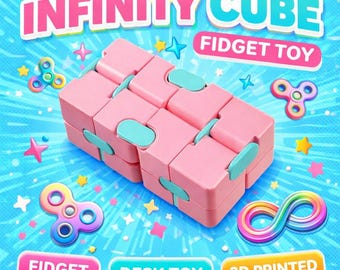 3D Printed Infinity Cube Fidget Toy | Desk Toy for Stress Relief & Focus