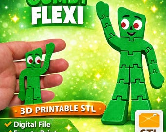 Articulated Gumby Flexi Toy STL | 3D Printable Fidget Model (Instant Download)