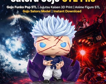 Satoru Gojo STL File | Gojo Funko Pop STL | Jujutsu Kaisen 3D Print | Anime Figure STL | Gojo Satoru Model | Instant Download
