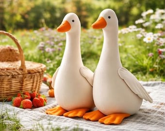 Goose Plush Sewing Pattern PDF | 33cm Standing Duck Toy Template | DIY Soft Toy Pattern | Beginner Friendly Plush Tutorial