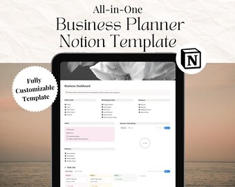 All-in-One Notion Business Planner | Client CRM, Revenue Tracker (Digital Template)