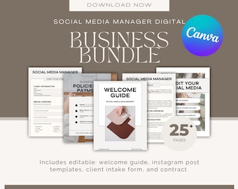Social Media Manager Business Bundle Canva Templates (Digital Download)