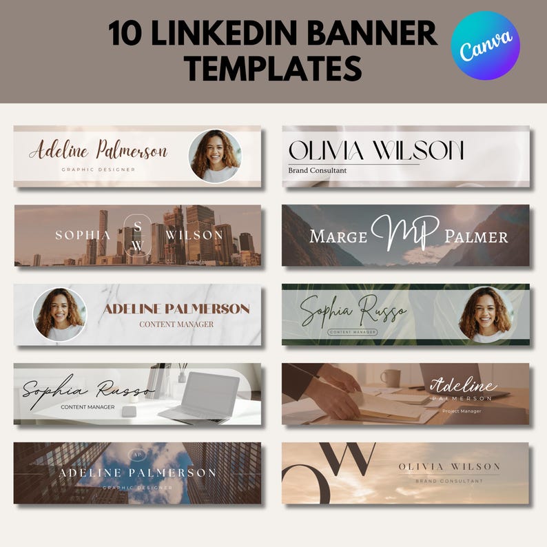 10 Linkedin Banner Templates Canva | Professional Linkedin Cover Photos ...